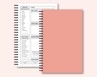Pink Cover Mental Health Journal  - Self Care Workbook With Prompts - Daily Wellness Planner - Therapy Notebook For Mental Health Month Gift