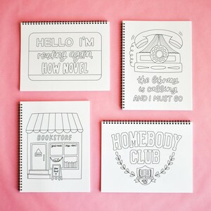 Bookish Coloring Book For Adults and Teens - Book Lover Gift - Cute Coloring Pages Self Care Gift - Novel Coloring Book - 8.5x11 in image 6