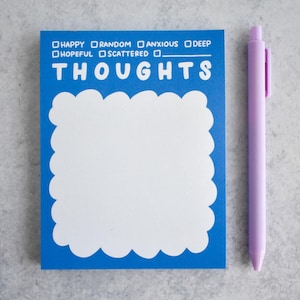 Thoughts Notepad Anxiety Brain Dump Best Mental Health Month Gift - Blank Note Sheet Stress Relief Gift for Overthinker - ADHD Planner