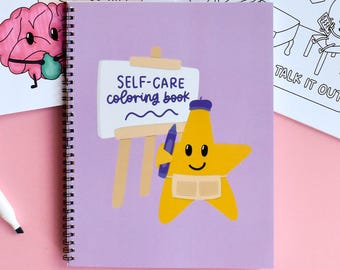 Self Care Coloring Book for Adults - Mental Health and ADHD Coloring Pages Back To School Gift - Coloring Pages For Teens - 8.5x11 inches