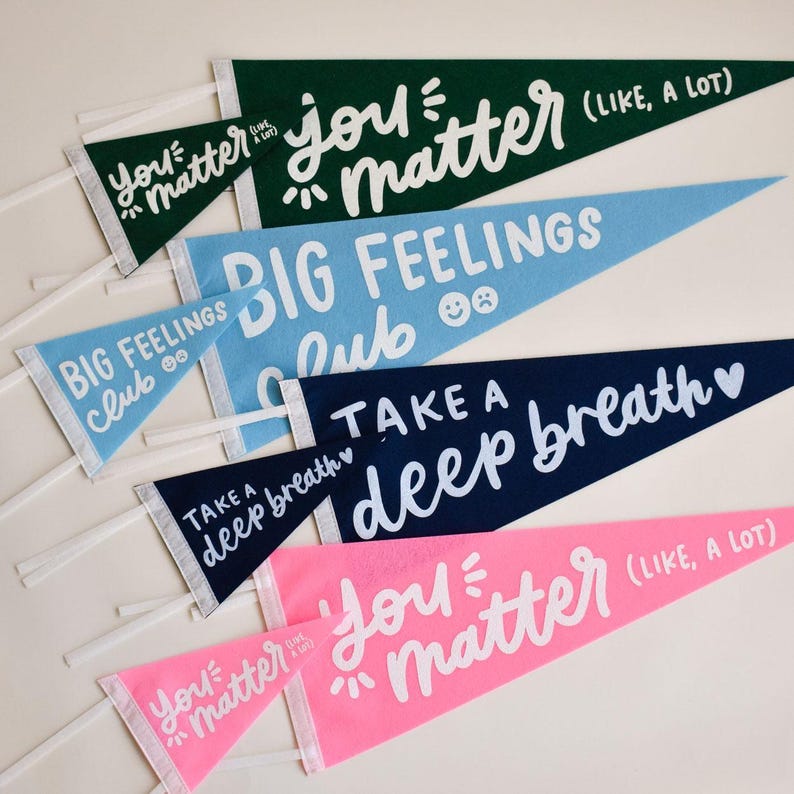 You Matter Pennant Flag For Classroom Decor - Green Mental Health Banner for School Counselor Office Decor-Back To School Gift or Dorm Decor image 6