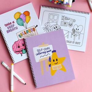 Self Care Coloring Book for Adults - Mental Health and ADHD Coloring Pages Back To School Gift - Coloring Pages For Teens - 8.5x11 inches image 6