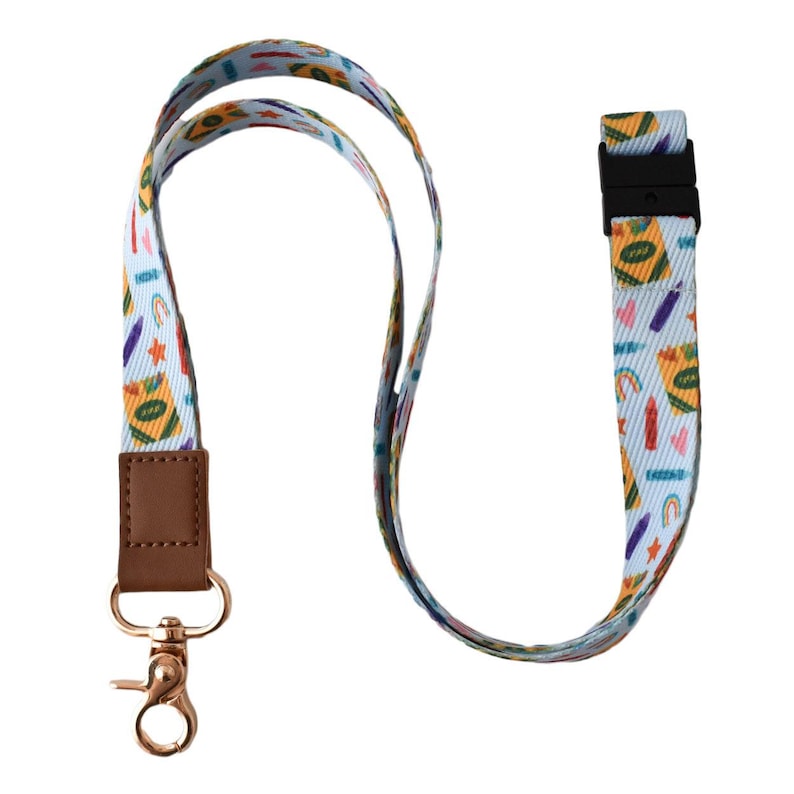 Crayon Pattern Teacher Lanyard - Breakaway Lanyard With Rainbows Fall FashionSchool Accessories-Cute Safety Lanyard Best Back To School Gift zdjęcie 7