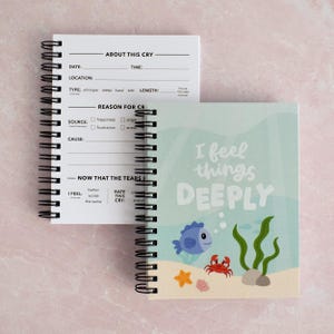 I Feel Things Deeply Crying Log - Summer Theme Feelings Tracker Wellness Gift For Her - Beachy Emotions Log - Nautical Anxiety Journal