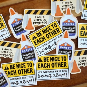 Barely Keeping It Together Sticker Funny Gift For Her - Sarcastic Sticker For Laptop - Adult Humor Decals For Water Bottle or Planner image 2