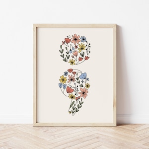 Floral Semicolon Print | Mental Health Awareness Decor (FRAME NOT INCLUDED)