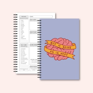 WTF Is Going On In Here Mental Health Journal With Prompts -  Daily Habit ADHD Planner Best Mood Tracker or Brain Dump - Therapy Notebook