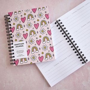 Simple Gratitude Journal - Guided Affirmation Journal Unique Graduation Gifts - Positivity Notebook Wellness Gift | Rainbow Pattern Journal