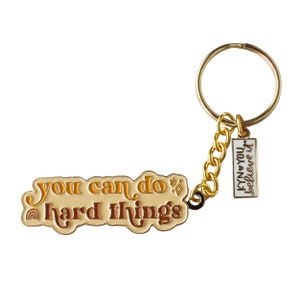 Do Hard Things Keychain Motivational Keychain for Keys, Lanyard, Backpack Cute Gift for Her image 4