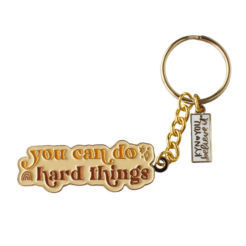 Do Hard Things Keychain Motivational Keychain for Keys, Lanyard, Backpack Cute Gift for Her image 4