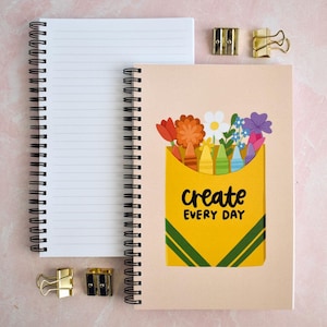 Create Every Day Spiral Notebook - Inspirational Journal Girly Graduation Gifts - Work Notebook or Daily Planner Cute Birthday Gifts
