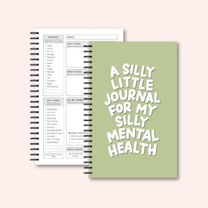 Silly Little Mental Health Journal | Daily Gratitude Journal | Undated Therapy Notebook With Guided Prompts and Mood Tracker |Self Care Gift