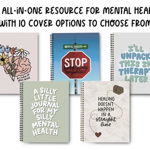 Mental Health Journal Healing / Straight Line Daily Check-In for Mental Wellness Therapy Journal with Coloring Sheets More image 2