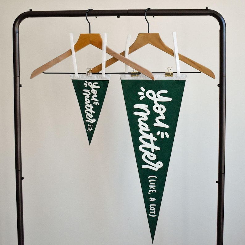 You Matter Pennant Flag For Classroom Decor - Green Mental Health Banner for School Counselor Office Decor-Back To School Gift or Dorm Decor image 2