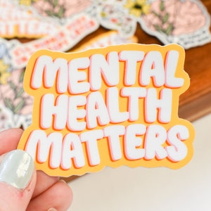 Mental Health Matters Sticker | Therapist Laptop Sticker | Cute Water Bottle Sticker | Journal Sticker for Her | Mental Health Awareness