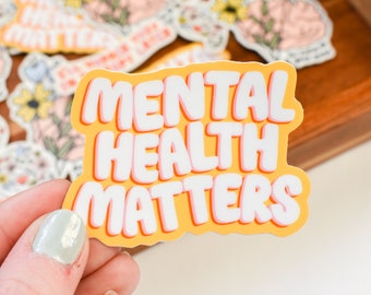 Mental Health Matters Sticker | Therapist Laptop Sticker | Cute Water Bottle Sticker | Journal Sticker for Her | Mental Health Awareness