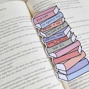 Pastel Reading Tracker Book Stack Bookmark | Track Up To 12 Books