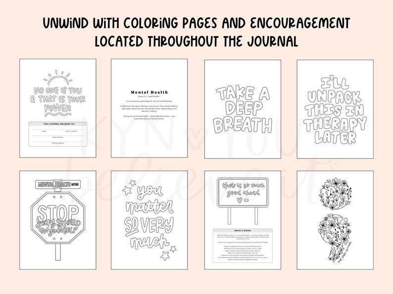 Mental Health Journal Silly Little Journal Daily Check-In for Mental Wellness Therapy Journal with Coloring Sheets More image 6