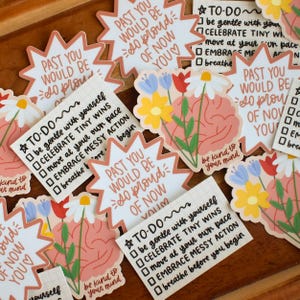 Be Kind To Your Mind Sticker | Floral Mental Health Awareness Sticker image 2