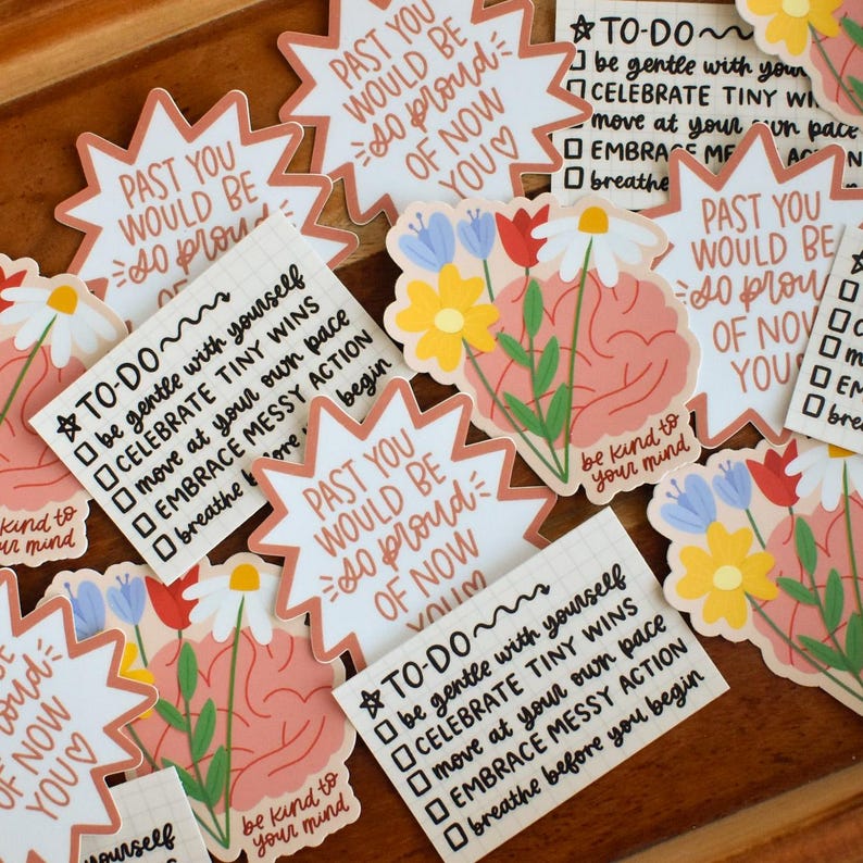 Be Kind To Your Mind Sticker | Floral Mental Health Awareness Sticker image 2