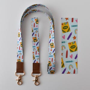 Crayon Pattern Teacher Lanyard - Breakaway Lanyard With Rainbows Fall FashionSchool Accessories-Cute Safety Lanyard Best Back To School Gift zdjęcie 3