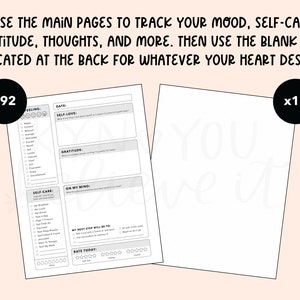 Mental Health Journal Healing / Straight Line Daily Check-In for Mental Wellness Therapy Journal with Coloring Sheets More image 4