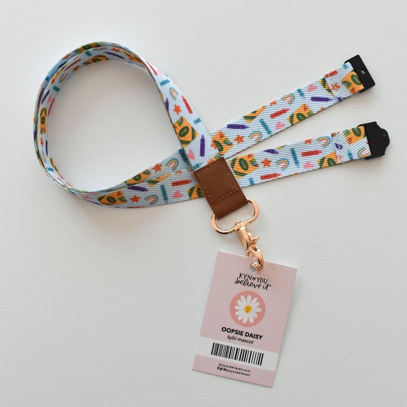 Crayon Pattern Teacher Lanyard - Breakaway Lanyard With Rainbows Fall FashionSchool Accessories-Cute Safety Lanyard Best Back To School Gift zdjęcie 2