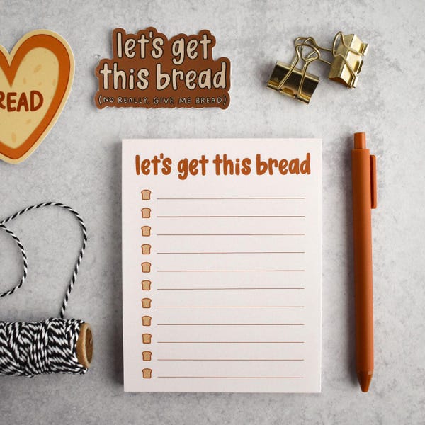 Shopping List Bread - Etsy