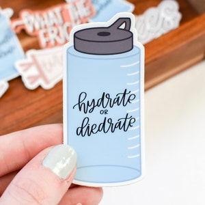 Hydrate or Diedrate Sticker | Water Bottle Sticker | Sticker for Laptop | Funny Sticker | Nalgene Sticker | Hydroflask Sticker