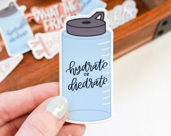 Hydrate or Diedrate Sticker | Water Bottle Sticker | Sticker for Laptop | Funny Sticker | Nalgene Sticker | Hydroflask Sticker