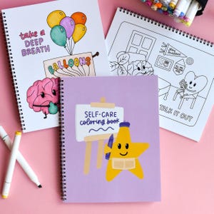 Self Care Coloring Book for Adults - Mental Health and ADHD Coloring Pages Back To School Gift - Coloring Pages For Teens - 8.5x11 inches image 2