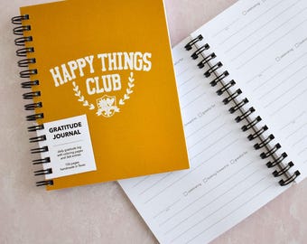 Happy Things Club Mini Gratitude Journal - Daily Affirmation Journal Best Mental Health Month Gift - Appreciation Notebook Self Care Gift