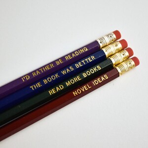 Book Lover Pencil Pack | Bookish Gold Foil Stamped Set of 4 Bild 2