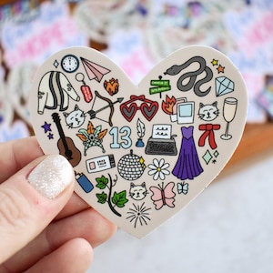 Eras Heart Sticker | Music Doodle Vinyl Decal for Laptops and Water Bottles | Cute Pop Culture Decal For Tumbler | Trendy Stickers