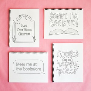 Bookish Coloring Book For Adults and Teens - Book Lover Gift - Cute Coloring Pages Self Care Gift - Novel Coloring Book - 8.5x11 in image 5