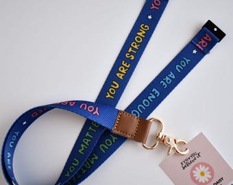 Affirmations Lanyard | Mental Health Accessories for Teachers and Counselors