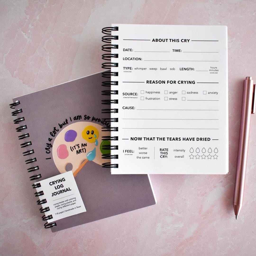 Journal Crying Mini Crying Journal Daily Emotions Tracker Notebook - Crying Log and ...
