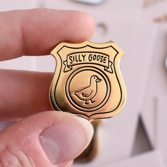 Silly Goose Enamel Pins and Pinback Buttons - Funny Pins For Bags -Cute Badges Cool Back To School Backpack Accessories-Lanyard or Bag Badge