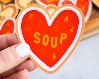 Soup Heart Sticker | Funny Food Vinyl Decal for Laptops and Water Bottles