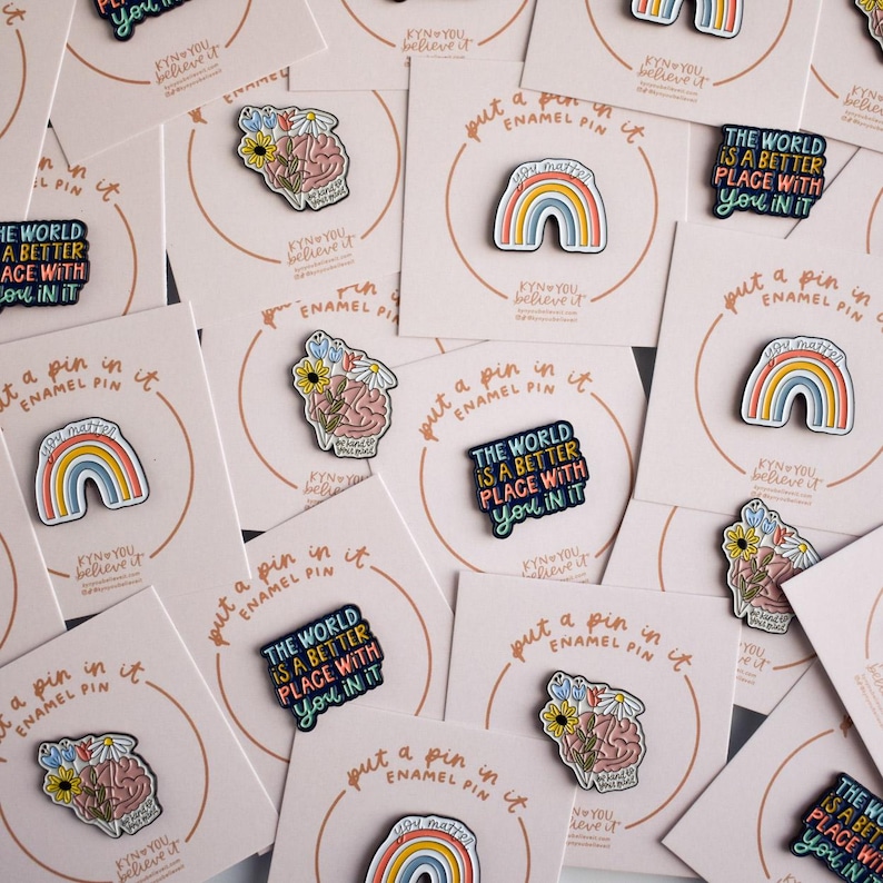 You Matter Pin Mental Health Enamel Pin - Cute Rainbow Pin For Mental Health Awareness Month - School Counselor or Teacher Pins For Lanyard image 3