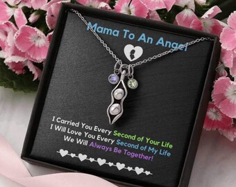 Miscarriage Gift, Mama to an Angel Birthstone Necklace, Sympathy Gift, Condolence Gift, Bereavement Gift, Pregnancy Loss, Gift for Mom