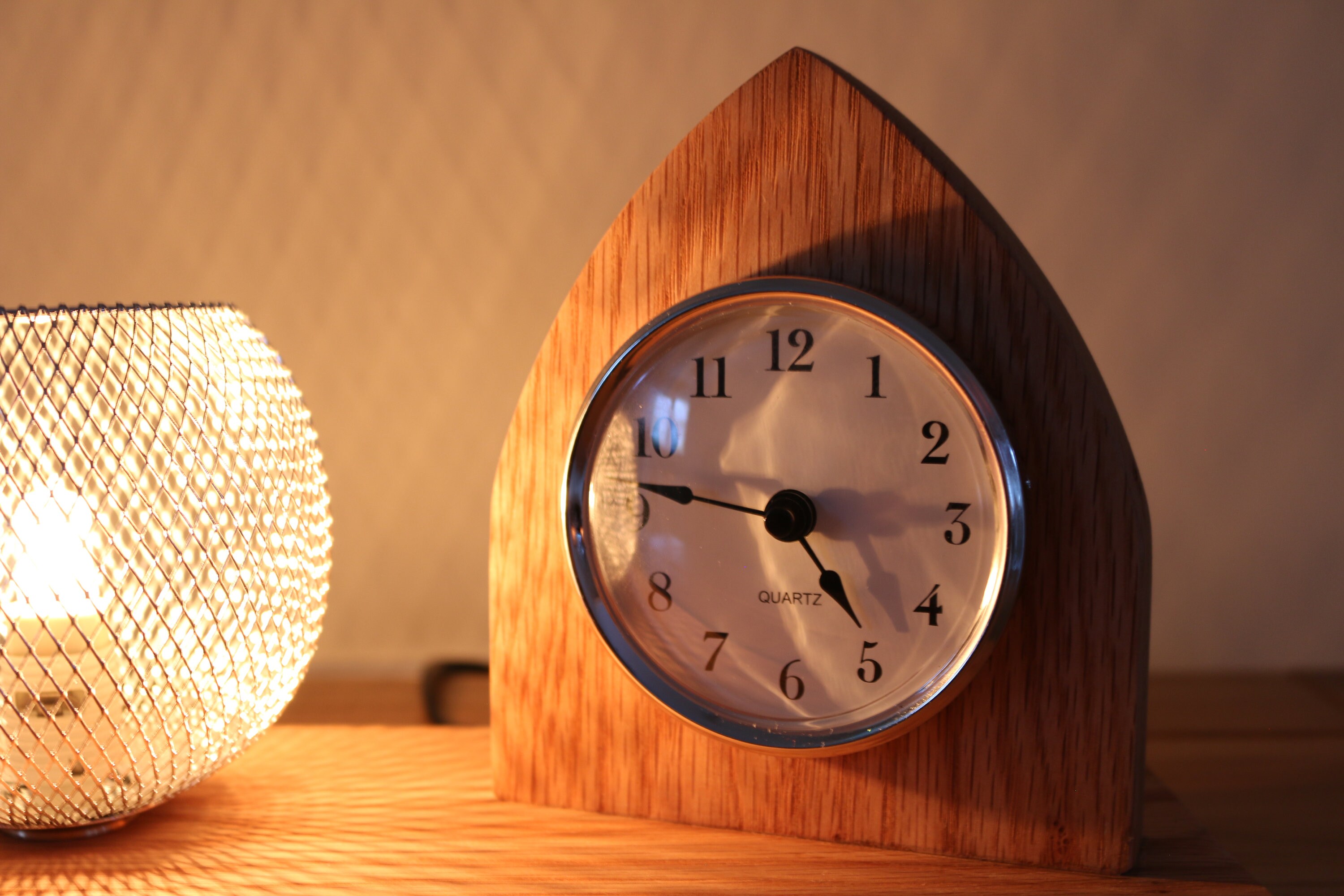 Handmade Quartz Clock Touch Lamp Etsy