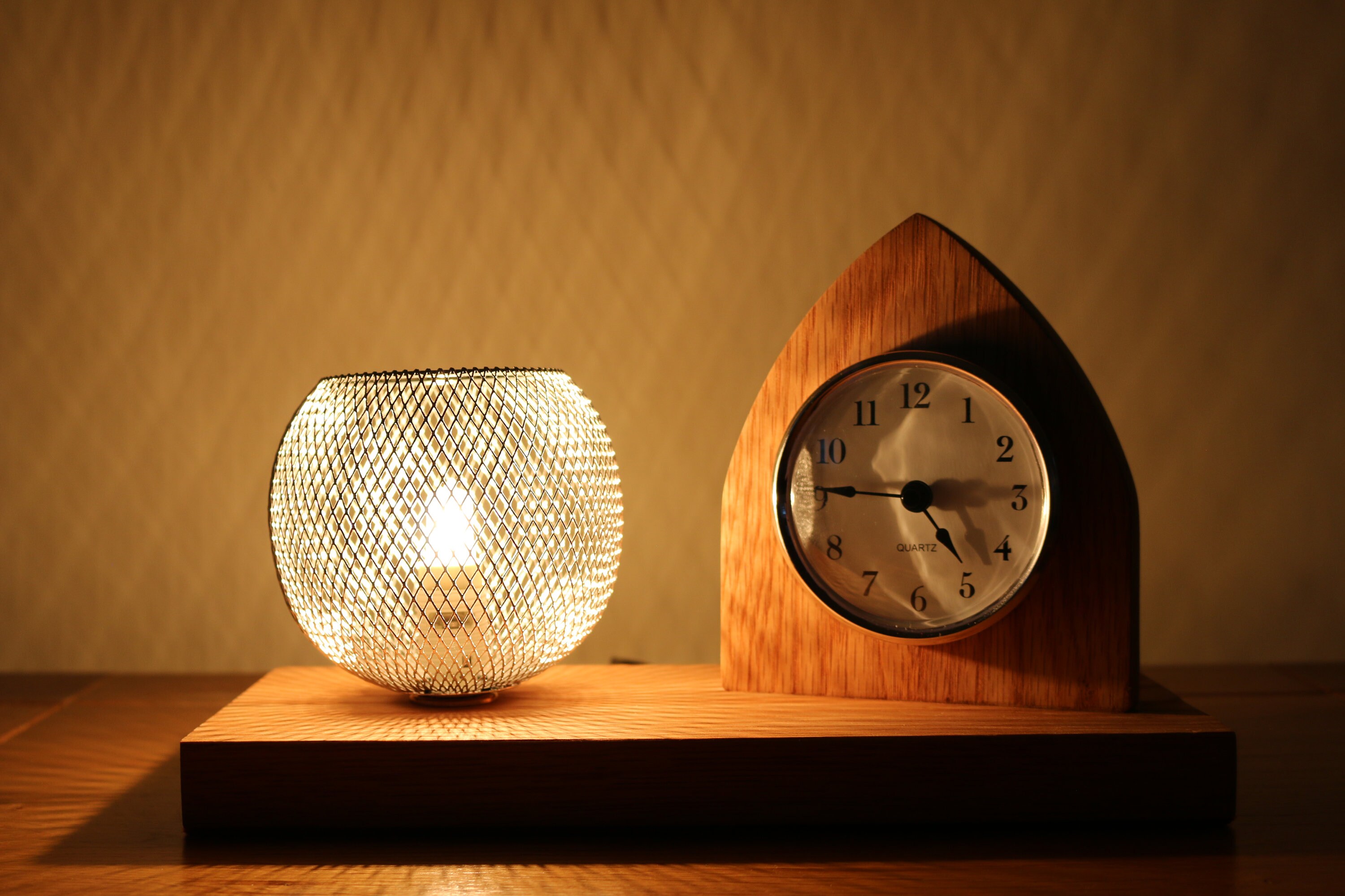 Handmade Quartz Clock Touch Lamp Etsy