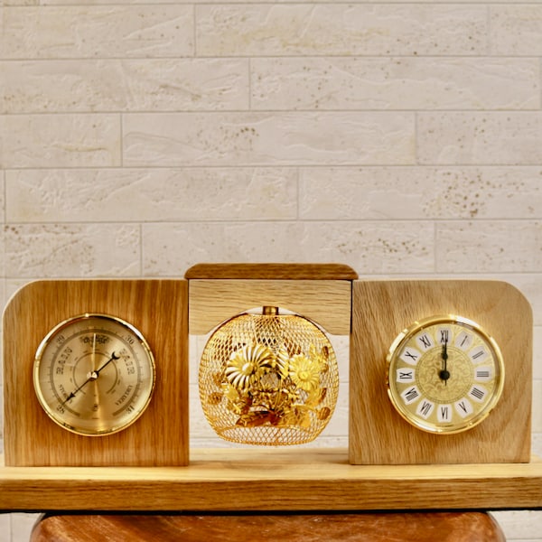 One-off Handmade Barometer and Clock with Touch Lamp