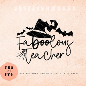 Faboolous teacher svg, Halloween Teacher SVG, Holiday Teacher Svg, Trendy Halloween, Teacher Halloween Design, Fall Teacher, Funny Halloween