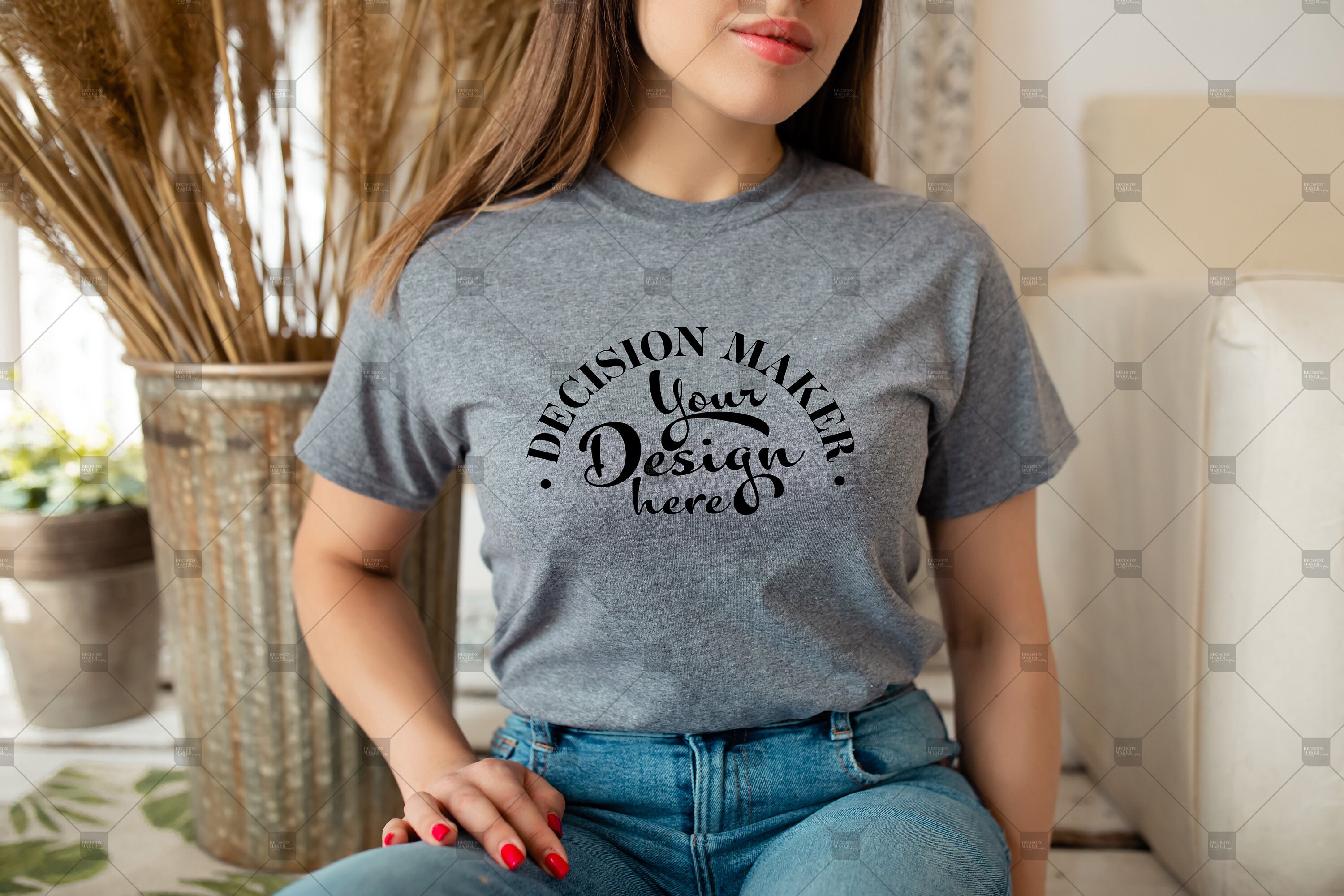 Download Graphit Heather Gildan 5000 Mockup Unisex T-shirt Mock Up ...