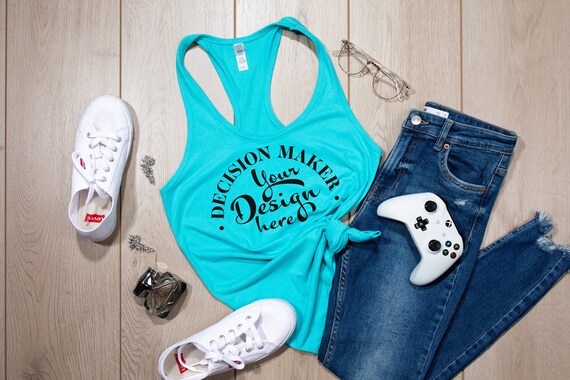 Tahiti Blue Next Level 1533 Tank Top Mockup Tahiti 1533 Etsy