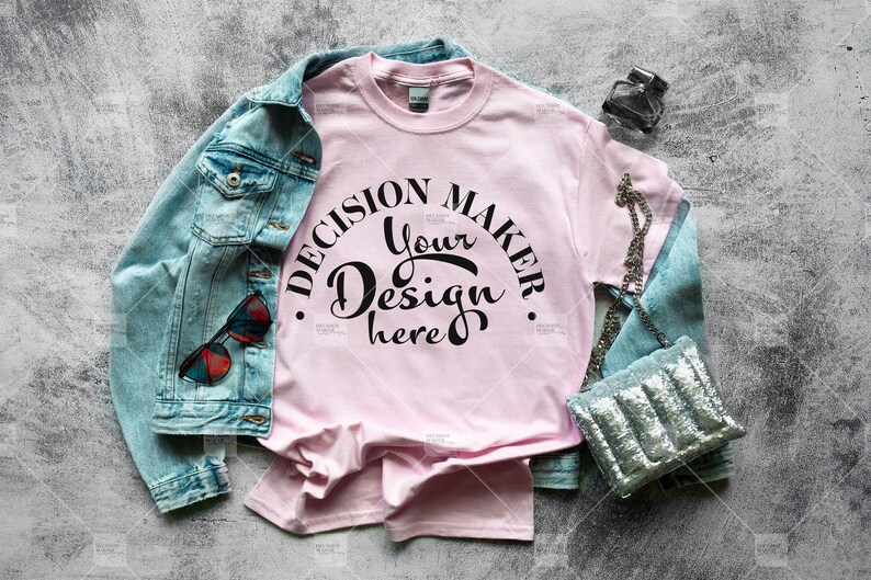 Download Light Pink Gildan 5000 Mockup Unisex T-shirt Mock Up T ...