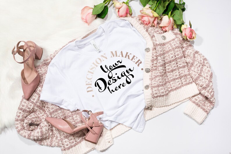 Download Bella Canvas 3001 White Mockup White Unisex T-shirt Mock ...