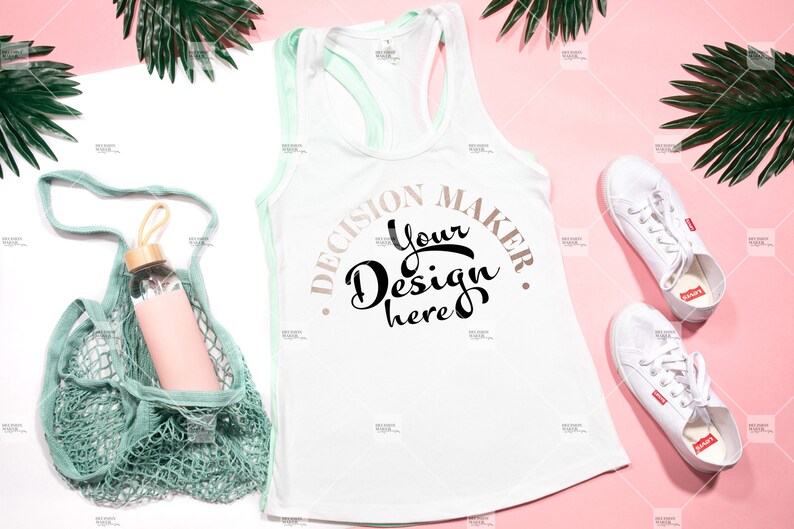 Download White Next Level 1533 Tank Top Mockup 1533 Racerback Tank ...